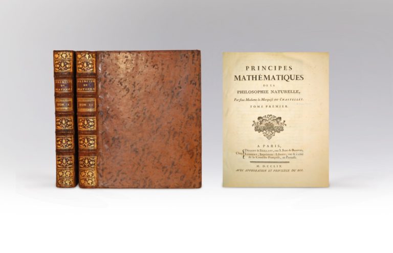 Newton - Chatellet - Convert expertise livres mathematiques XVIIIe